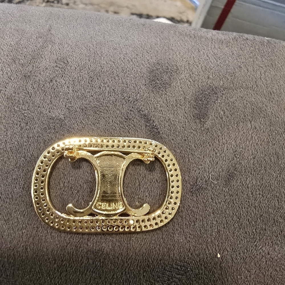 Celine 18kgp Gold and Silver Women's Jewelry Brooch - Picture 5 of 10